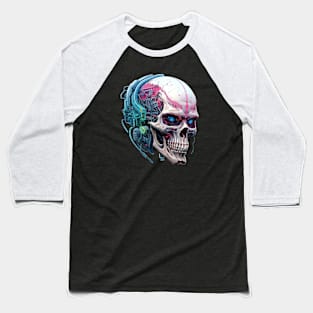 Cyberpunk Skull Fusion Baseball T-Shirt